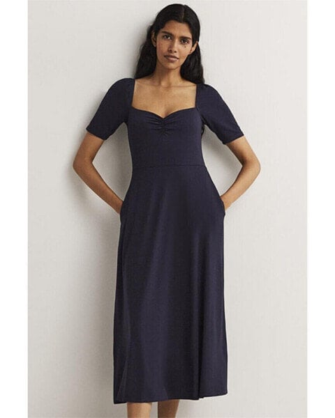 Boden Sweetheart Jersey Midi Dress Women's Blue 10L