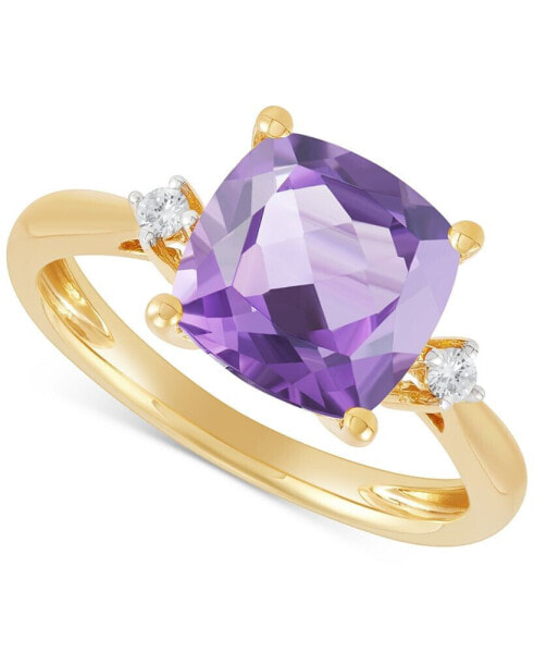 Amethyst (2-3/4 ct. t.w.) & Diamond (1/20 ct. t.w.) Ring in 14k Gold (Also in Swiss Blue Topaz, Citrine, & Garnet)