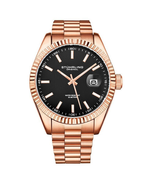 Часы и аксессуары Stuhrling мужские наручные часы с браслетом из нержавеющей стали Rose Gold 42 мм