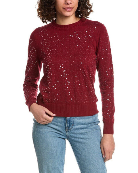Minnie Rose Paillette Cashmere-Blend Sweater Women's Red Xs