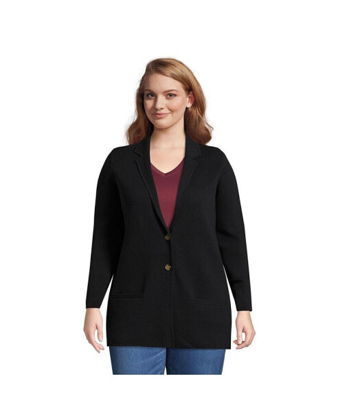 Plus Size Fine Gauge Blazer Sweater