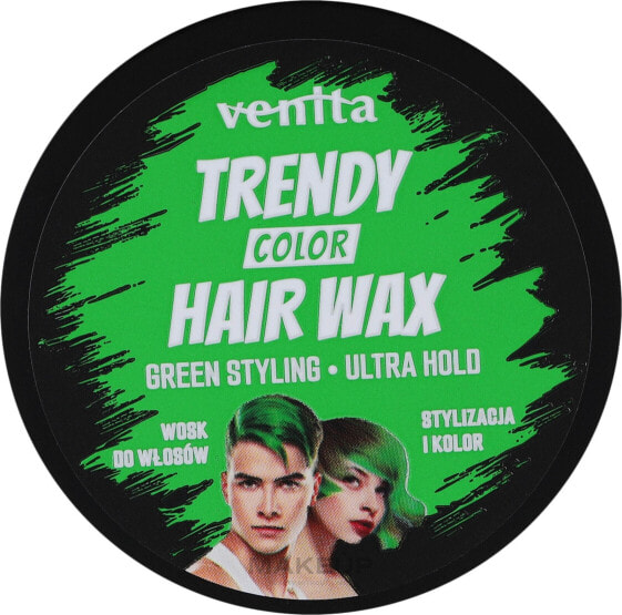 Farbiges Haarwachs - Venita Trendy Color Hair Wax Green