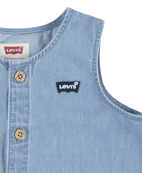 Костюм для малышей Levi's Ромпер и шляпка ведра Джинсовый