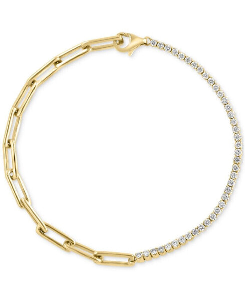 EFFY® Diamond Paperclip Link Demi Bracelet (3/4 ct. t.w.) in 14k Gold