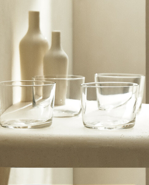 Pack of low glass tumblers (pack of 4)