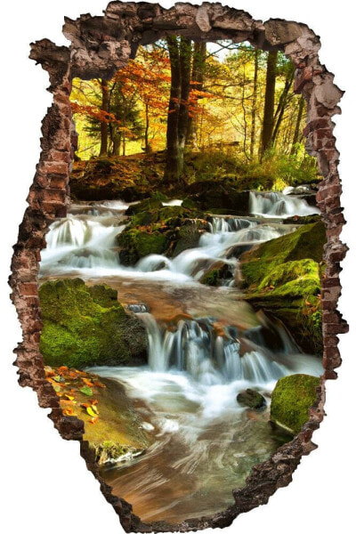 Wandtattoo Wasserfall herbstlicher Wald