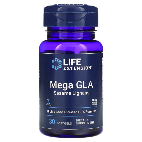 БАД Mega GLA Sesame Lignans от Life Extension, 30 капсул