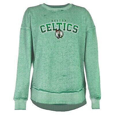 NBA Boston Celtics Women's Ombre Arch Print Burnout Crew Neck Fleece Sweatshirt