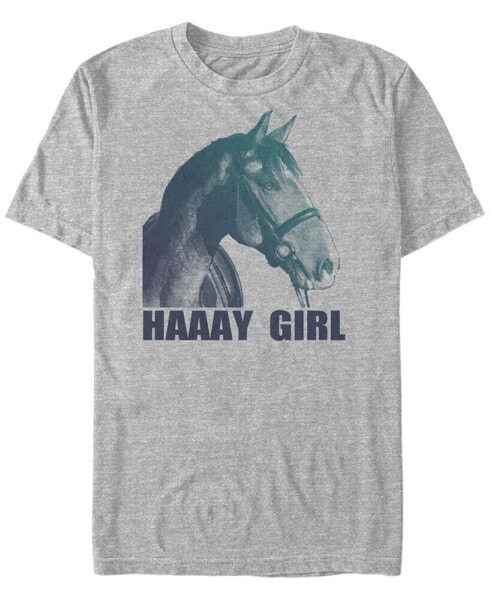 Men's Haaay Girl Horse Short Sleeve Crew T-shirt