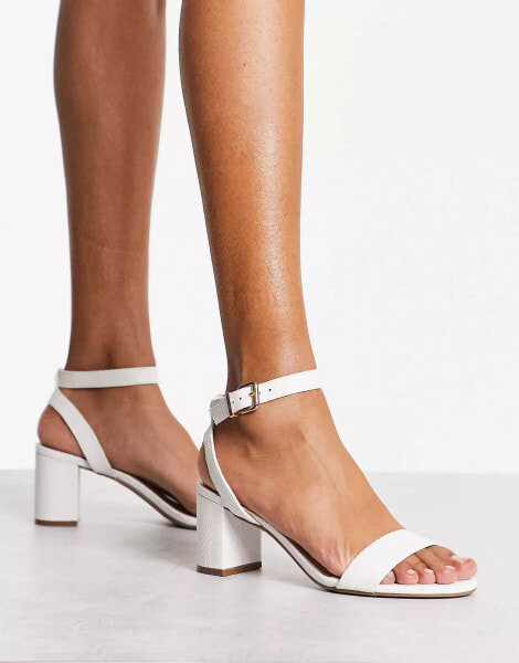 Dune London block heel sandals in white