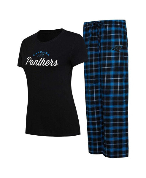 Пижама женская Concepts Sport Arctic черная, голубая с фланельными брюками Panthers