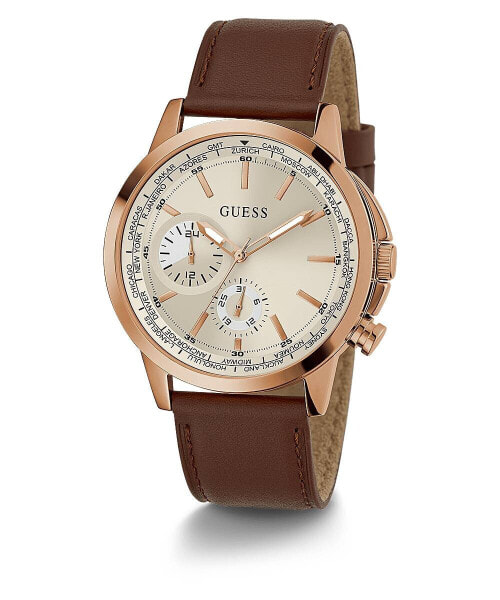 Guess Herren Armbanduhr 44 mm Armband Leder GW0540G4