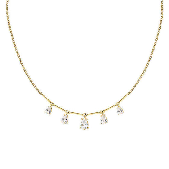 Luxury gold-plated necklace with zircons Tesori SAIW207