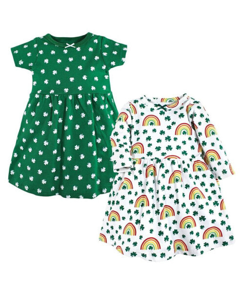 Baby Girls Cotton Dresses, St Patricks Rainbow