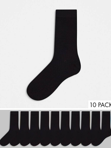 Jack & Jones 10 pack socks with logo in black