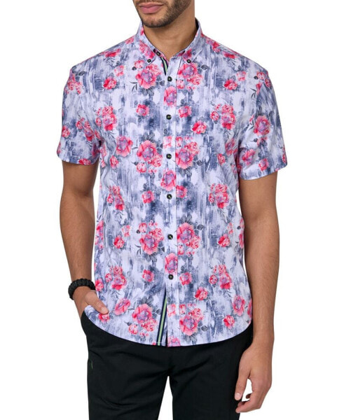 Men's Regular-Fit Non-Iron Performance Stretch Floral Button-Down Shirt