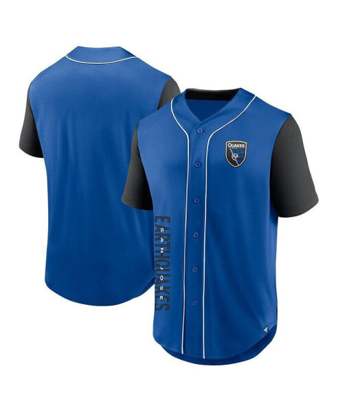 Branded Men's Royal San Jose Earthquakes Balance Fashion Baseball Jersey