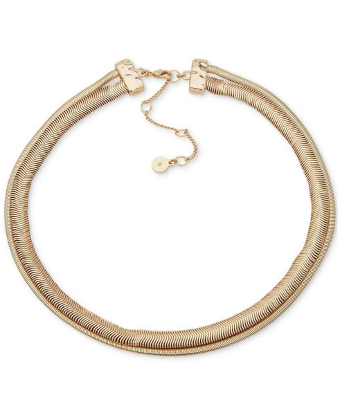 Gold-Tone Snake Chain Double-Row Collar Necklace, 16" + 3" extender