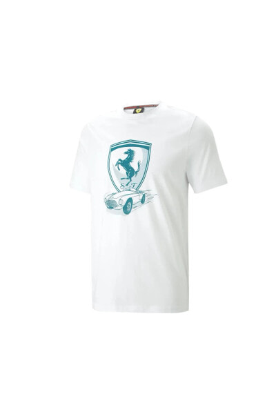 Ferrari Race Big Shield Tee Erkek Günlük Tişört 53818404 Beyaz