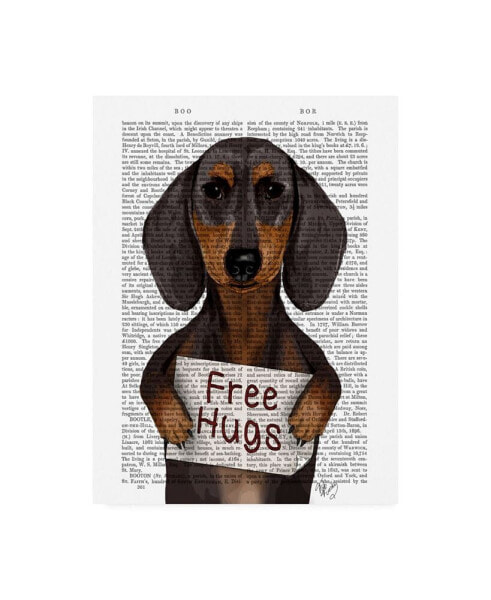 Fab Funky Dachshund, Free Hugs Canvas Art - 36.5" x 48"