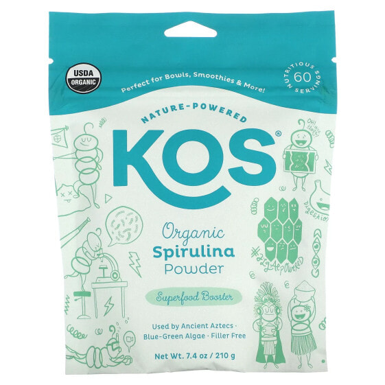 Порошок водорослей органический Kos Spirulina 381 г