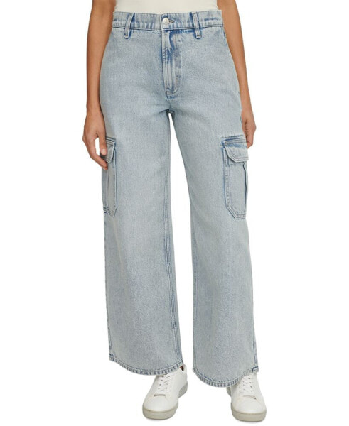 Джинсы для женщин Calvin Klein Jeans High Rise Wide-Leg Cotton Cargo