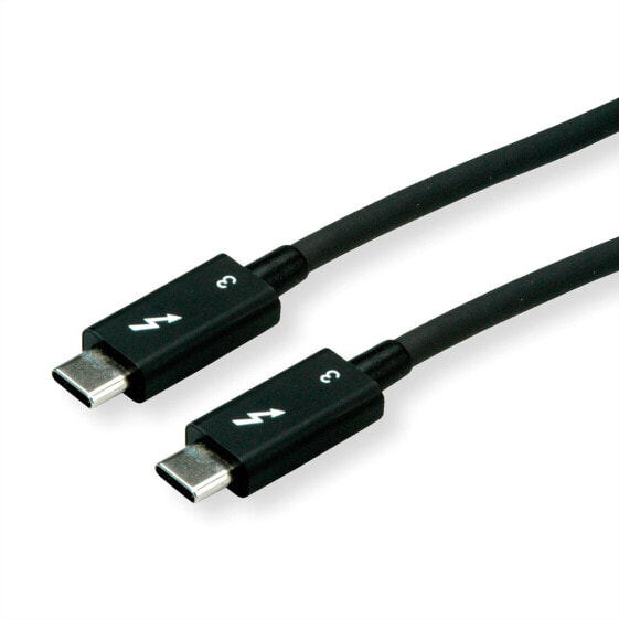 ROLINE 11.02.9040, 0.5 m, USB C, USB C, USB 3.2 Gen 2 (3.1 Gen 2), Black