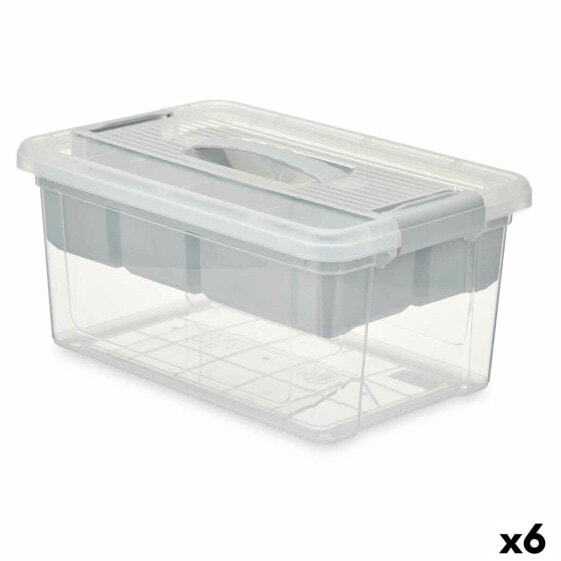 Универсальная коробка Kipit Серая Прозрачная Пластиковая 9 L 35,5 x 17 x 23,5 cm (6 штук)