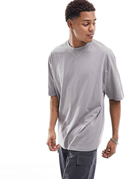 ASOS DESIGN oversized crew neck t-shirt in stone