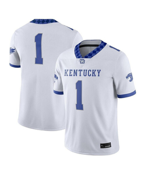 Men's #1 White, Royal Kentucky Wildcats Football Game Jersey