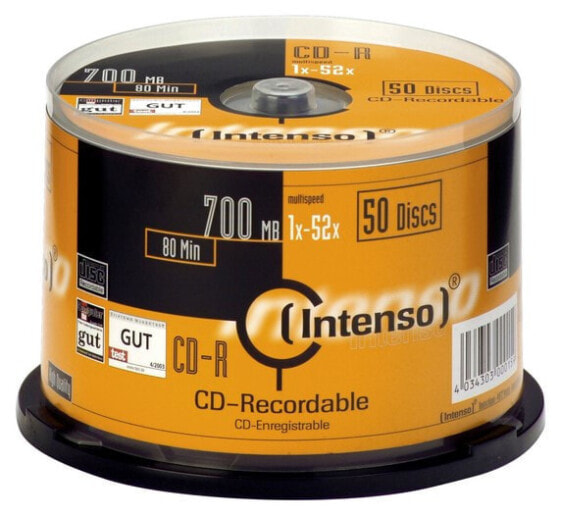 Intenso CD-R 700MB - 52x - CD-R - 120 mm - 700 MB - Cakebox - 50 pc(s)
