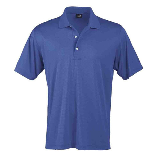 Page & Tuttle TwoTone Stripe Jersey Solid Short Sleeve Polo Shirt Mens Blue Casu