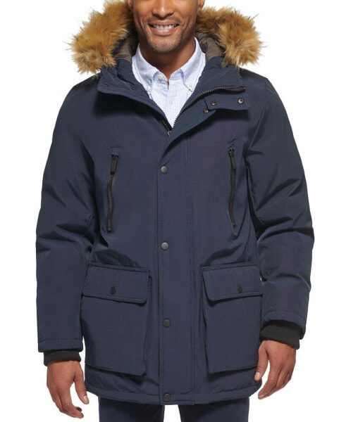 Men's Parka with a Faux Fur-Hood Jacket, Created for Macy's