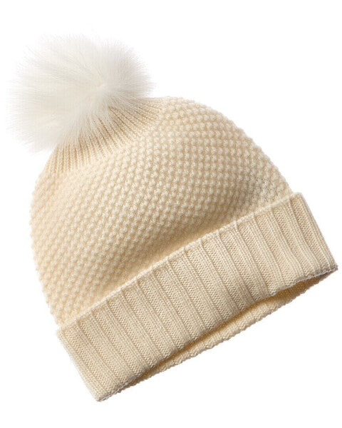 Forte Cashmere Chunky Pompom Cashmere Hat Women's White