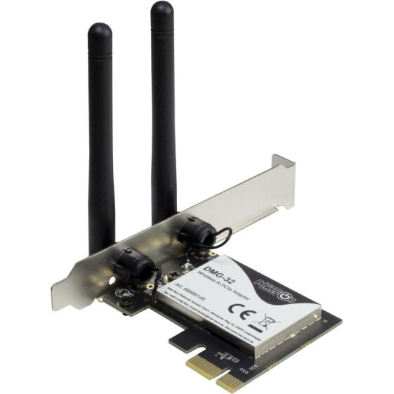 Inter-Tech DMG-32 - Internal - Wireless - PCI Express - WLAN - 650 Mbit/s - Black - Silver