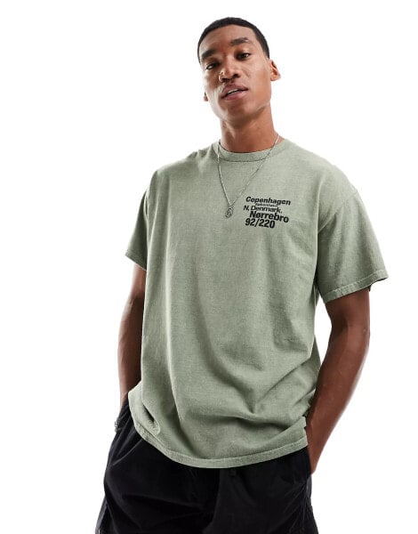 New Look Copenhagen t-shirt in dark khaki