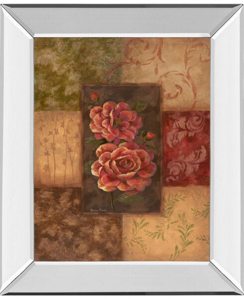 Camellias on Chocolate by Vivian Flasch Mirror Framed Print Wall Art - 22" x 26"