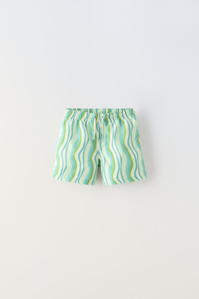 6-14 years/ swim shorts with wavy print