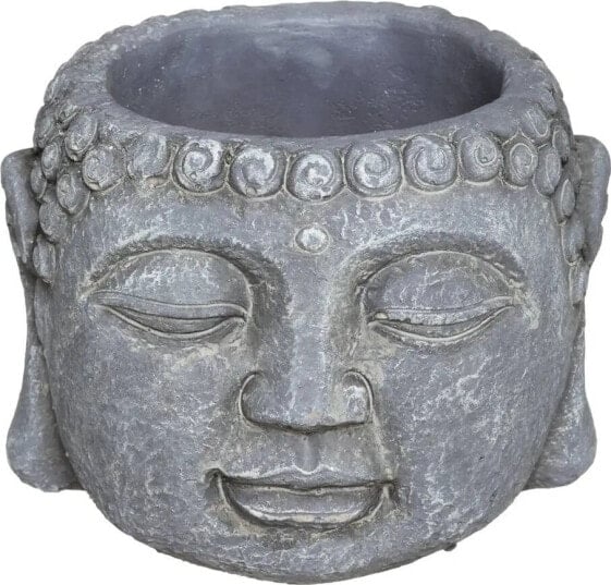 Atmosphera Doniczka budda, Ø 11,5 cm, cementowa, szara