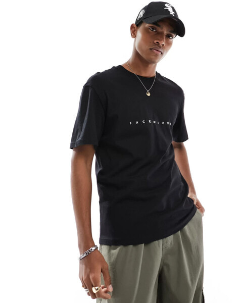 Jack & Jones t-shirt with central logo in black