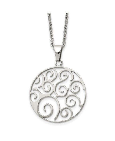Chisel polished Fancy Swirl Pendant on a Cable Chain Necklace