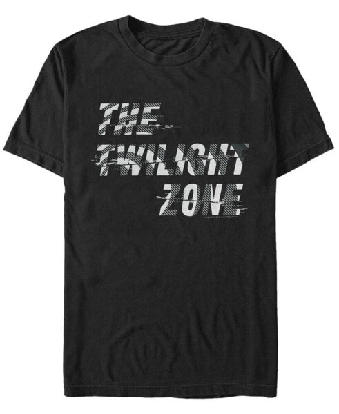Twilight Zone CBS Men's Black And White Tittle Glitch Short Sleeve T-Shirt