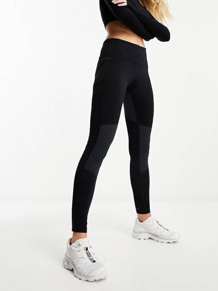 Columbia Back Beauty fleeceback hybrid hiking leggings in black