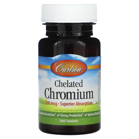 Chelated Chromium, 200 mcg, 100 Tablets