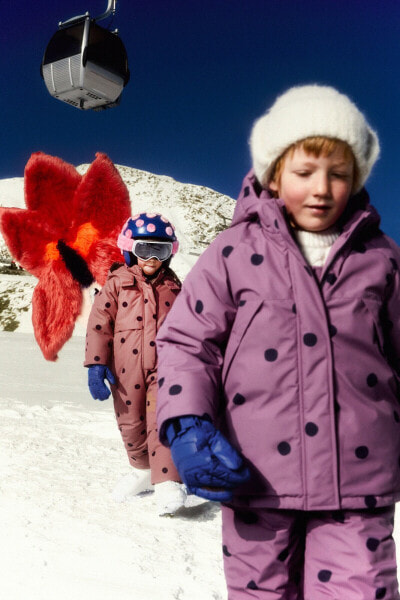 Куртка water-repellent and wind resistant ski collection в горошек ZARA