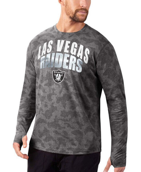 Men's Black Las Vegas Raiders Camo Performance Long Sleeve T-shirt