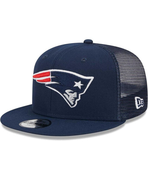 Youth Boys Navy New England Patriots Main Trucker 9FIFTY Snapback Hat