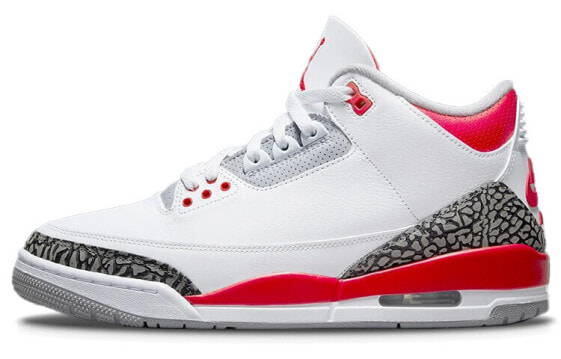 Jordan Air Jordan 3 retro "fire red" 耐磨 中帮 复古篮球鞋 男女同款 火焰红白 2022复刻版 / Кроссовки Jordan Air Jordan DN3707-160