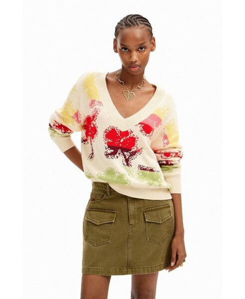 Women's Oversize Floral Pullover