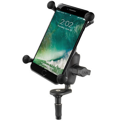 Ram Mounts X-Grip Large Phone Mount with Motorcycle Fork Stem Base - Mobile phone/Smartphone - Active holder - Motorcycle - Black